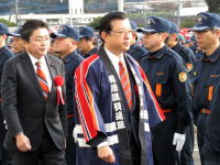 豊後大野市消防出初め式で服装点検
