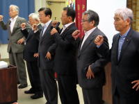 安心院院内の国政報告会で